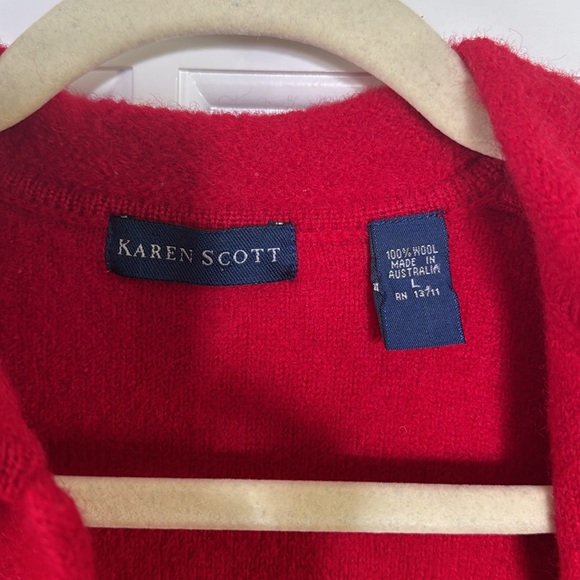 100% wool Karen Scott cardigan - Picture 2 of 5
